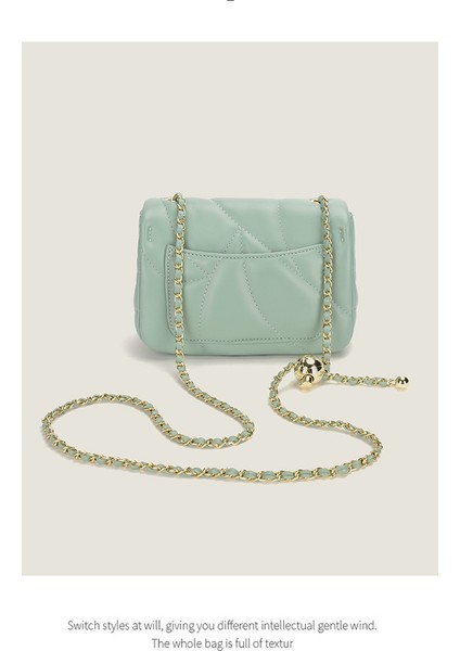 Kadınlar Için Çantalar 2024 Yeni Moda Altın Top Zincir Küçük Kare Çanta Dört Yapraklı Yonca Işlemeli Çanta Modaya Uygun Çok Yönlü Tek Omuz Crossbody Çanta (Yurt Dışından) indirimleri