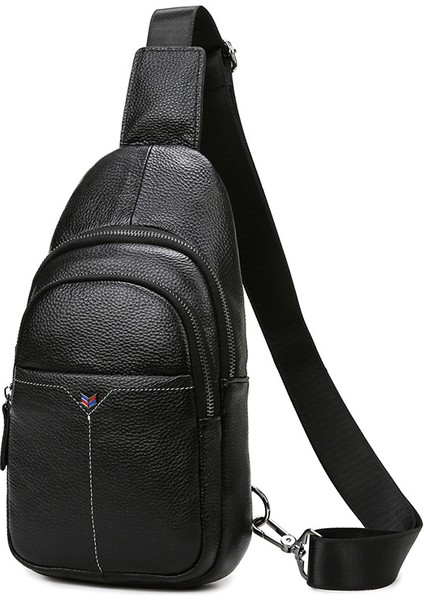 Yeni Rahat Erkek Hakiki Deri Çanta Göğüs Çantası Ilk Katman Inek Derisi Crossbody Çanta Erkek Retro Omuz Çantası (Yurt Dışından) fırsatları