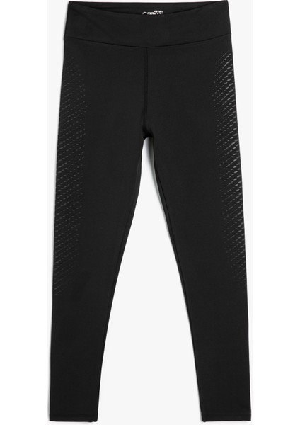 Spor Tayt Yüksek Bel Slim Fit Baskı Detaylı