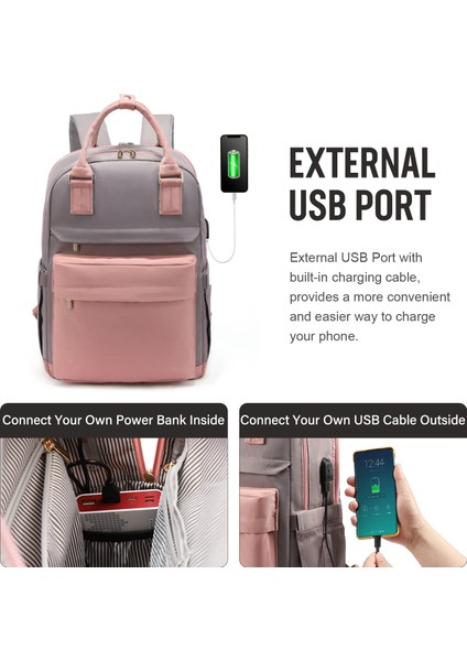 Yeni Kadın Moda Sırt Çantası Büyük Kapasiteli USB Dizüstü Bilgisayar Sırt Çantası (Yurt Dışından) fiyatları