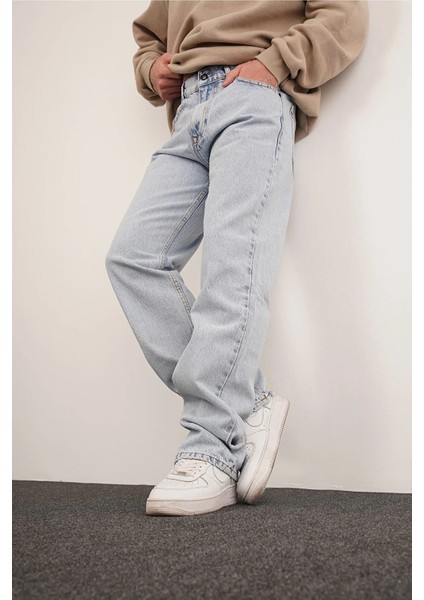 Buz Mavi Baggy Pantolon