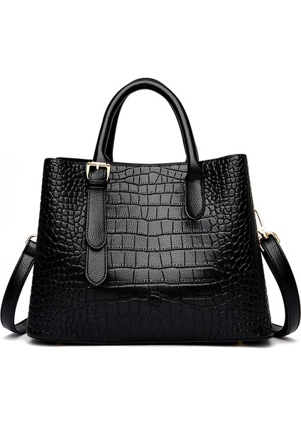 Bayan Çanta 2023 Yeni Avrupa ve Amerikan Moda Üst Düzey Timsah Desen Çanta Çok Katmanlı Büyük Kapasiteli Kadın Çantası (Yurt Dışından)