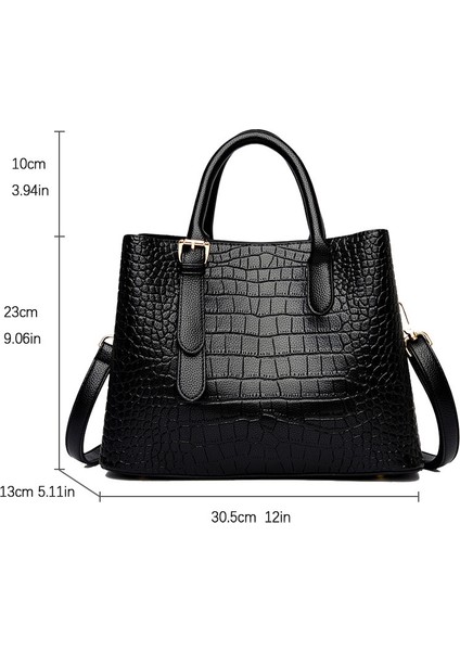 Bayan Çanta 2023 Yeni Avrupa ve Amerikan Moda Üst Düzey Timsah Desen Çanta Çok Katmanlı Büyük Kapasiteli Kadın Çantası (Yurt Dışından) fiyatları