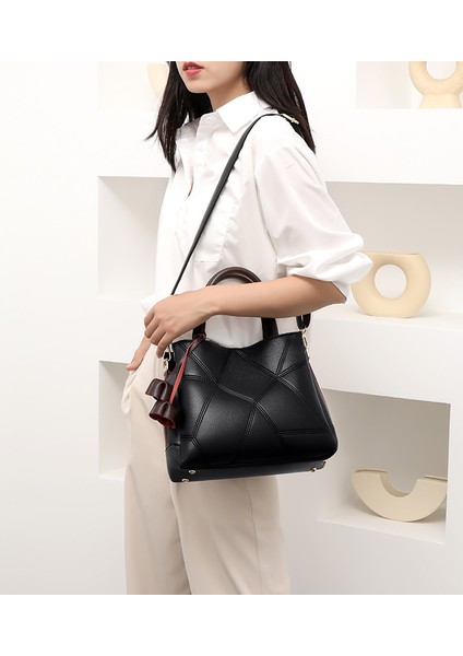 Çanta Kadın Çanta 2023 Yeni Tek Omuz Crossbody Çanta Avrupa ve Amerikan Moda Büyük Kapasiteli Tote Çanta (Yurt Dışından)