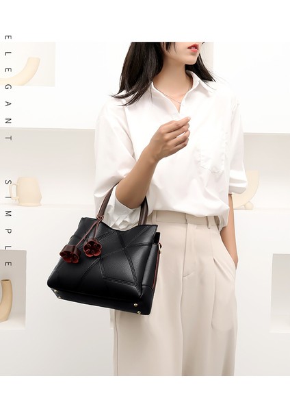 Çanta Kadın Çanta 2023 Yeni Tek Omuz Crossbody Çanta Avrupa ve Amerikan Moda Büyük Kapasiteli Tote Çanta (Yurt Dışından)