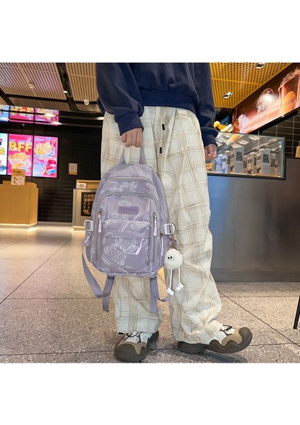 2024 Ilkbahar ve Yaz Yeni Sırt Çantası Kadın Harajuku Tarzı Japon Tarzı Basit Kontrast Renk Kolej Tarzı Trendy Çift Sırt Çantası (Yurt Dışından) fiyatları