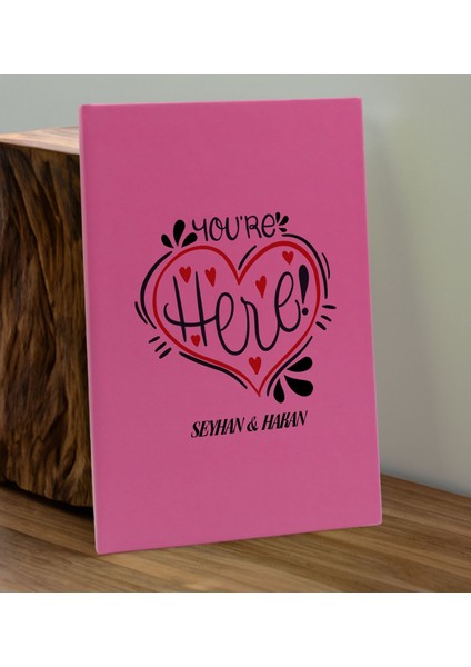 Sevgiliye Özel Isimli Pembe Defter ve Cam Matara Hediye Seti-12, Sevgiliye Hediye, Sevgililer Günü, Yeni iş hediyesi