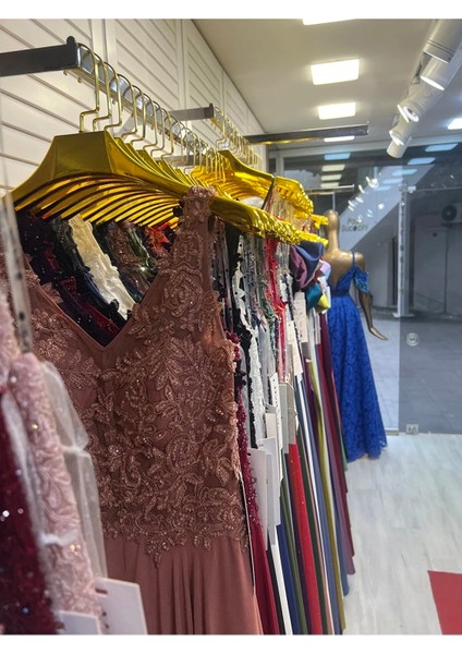 Gold Kaplama Askı 10 Adet Abiye Tişört Showroom Askısı