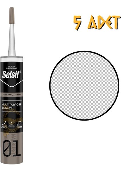 Genel Amaçlı Silikon Şeffaf 280 Gr. - 5 Adet
