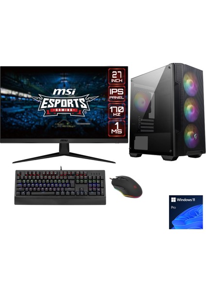 GG839DS Intel Core I9 14900F 64GB 2tb SSD + 2tb HDD RTX4060TI Windows 11 Pro 27" Masaüstü Bilgisayar
