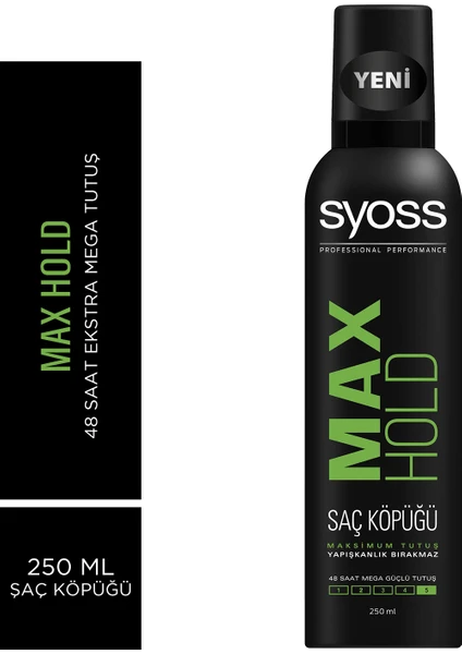 Max Hold 48 Saat Ekstra Mega Tutuş 250 ml Saç Köpüğü