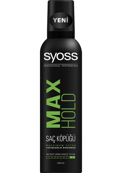 Max Hold 48 Saat Ekstra Mega Tutuş 250 ml Saç Köpüğü