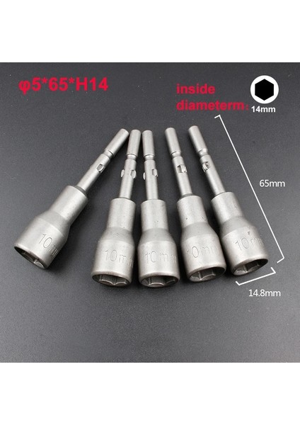 5MM-65MM-H14 1 Adet Stil Altıgen Soket Kol Nozulları Somun Sürücü Seti Tornavida Seti Uçları Araçları Elektrikli Tornavida Manyetik Bit (Yurt Dışından)