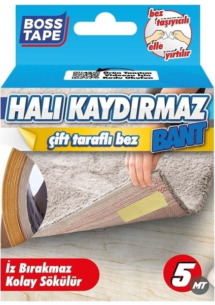 Boss Tape Halı Yapıştırma Bandı, Halı Kaydırmaz 50 mm x 5 mt