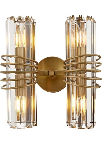 Parşömen Aplik E14 24W 30x20cm Metal Eskitme Avonni-AP-1906-2E