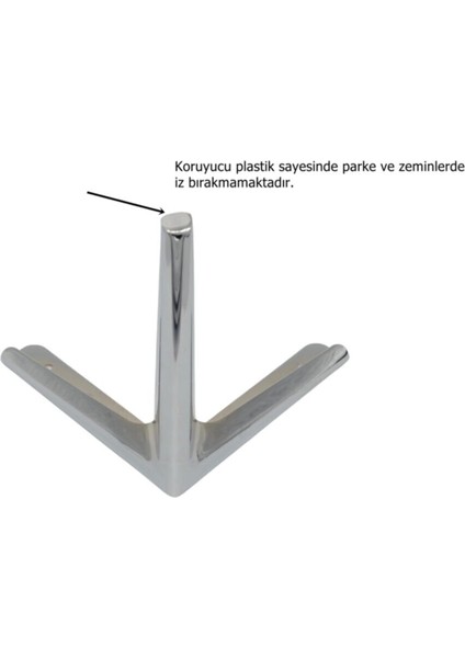 Rezene 15 cm Krom Metal Mobilya, Dolap, Koltuk, Tv Ünitesi Ayakları - 4 Adet