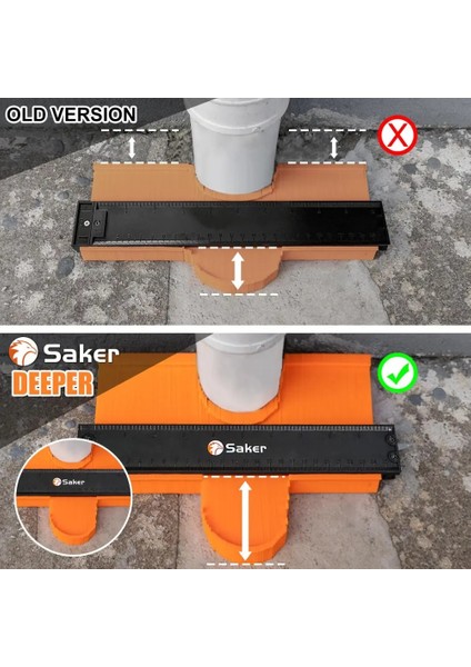 Siyah Stil 5 Inç Saker Kontur Ölçer Profil Aracı Ayarlanabilir Kilit Hassas Kopyalama Düzensiz Şekil Teksir Dıy Tamirci Inşaat Marke Cetvel (Yurt Dışından) fırsatları