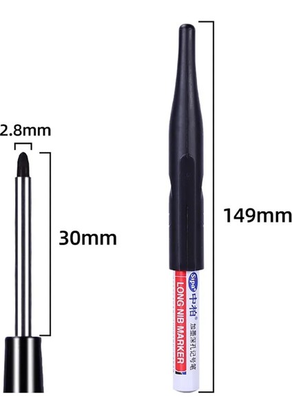 Siyah Stil Uzun Kafa Işaretleyiciler Inşaat Derin Delik Işaretleme Kalemleri Ev Dekorasyon Ağaç Işleme Dekorasyon Çok Fonksiyonlu Uzun Uç (Yurt Dışından)