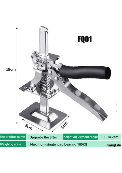 Fq-02 Siyah Sap Stili Emek Tasarrufu Kol Dolabı Kriko Kaldırıcı Çok Fonksiyonlu Alçı Levha Tamir Aracı Kaymaz Kiremit Mobilya Hareketli El Kaldırma Araçları (Yurt Dışından)