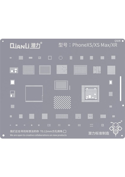 iPhone Xs Xsm Xr Tarzı Için Qianli Bga Reballing Stencil iPhone Pro Max x Xsmax Xr 8g Ic Evrensel Kare Delik Kalay Dikim Net Araçları (Yurt Dışından)