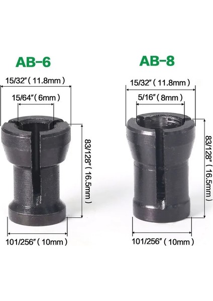 Ab-2pcs Tarzı Ağaç Işleme Yönlendirici Bit Oyma Makinesi Ahşap Freze Kesici Ağaç Işleme Freze Chuck Dönüştürme Seti (Yurt Dışından)