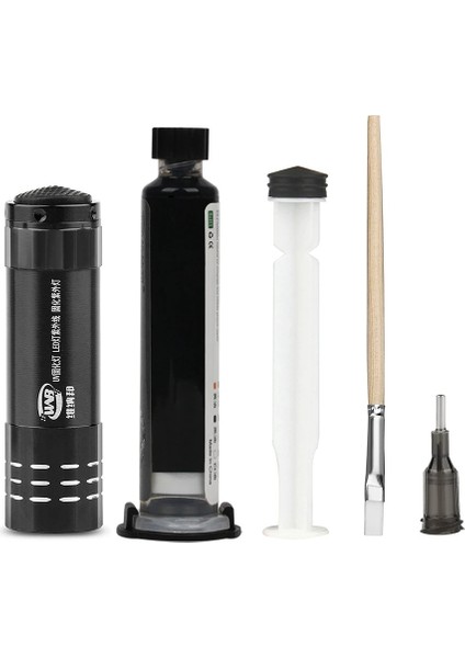 Siyah Stil 55.0g Wnb 10 ml Yeşil Yağ Uv Lehim Maskesi Bga Pcb Boya Korozif Arkı Önlemek Lehimleme Pastası Akı Mürekkepleri Yumuşak Naylon Fırça 9 LED Işık (Yurt Dışından)