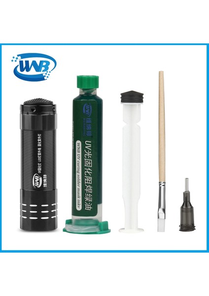 Siyah Stil 55.0g Wnb 10 ml Yeşil Yağ Uv Lehim Maskesi Bga Pcb Boya Korozif Arkı Önlemek Lehimleme Pastası Akı Mürekkepleri Yumuşak Naylon Fırça 9 LED Işık (Yurt Dışından) fiyatları