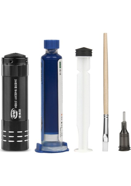 Mavi Stil 55.0g Wnb 10 ml Yeşil Yağ Uv Lehim Maskesi Bga Pcb Boya Korozif Arkı Önlemek Lehimleme Pastası Akı Mürekkepleri Yumuşak Naylon Fırça 9 LED Işık (Yurt Dışından)