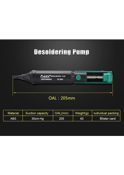 Yalnızca 8PK-366N-G Stili Pro'skit Proskit 8PK-366N-G Emme Kalay Lehim Suckers Lehim Sökme Tabancası Havya Kalem El Aletleri Lehim Sökme Pompası (Yurt Dışından) indirimleri