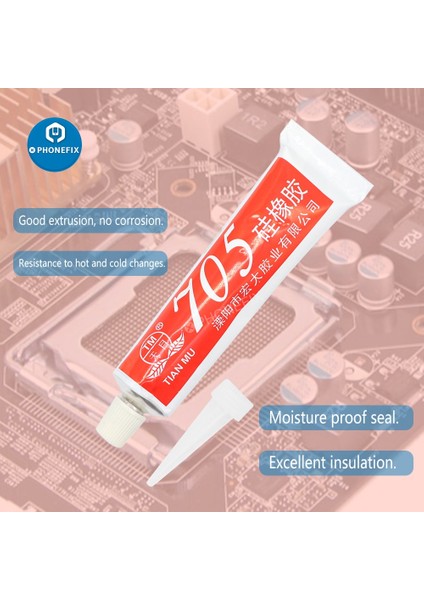 705- Şeffaf Stil 45G Elektronik Mastik Silikon Endüstriyel Yapıştırıcı Tm-Licone Kauçuk Kırmızı Beyaz Siyah Şeffaf Sızdırmazlık Tutkalı (Yurt Dışından)