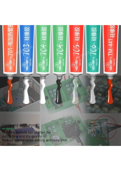 705- Şeffaf Stil 45G Elektronik Mastik Silikon Endüstriyel Yapıştırıcı Tm-Licone Kauçuk Kırmızı Beyaz Siyah Şeffaf Sızdırmazlık Tutkalı (Yurt Dışından) indirimleri