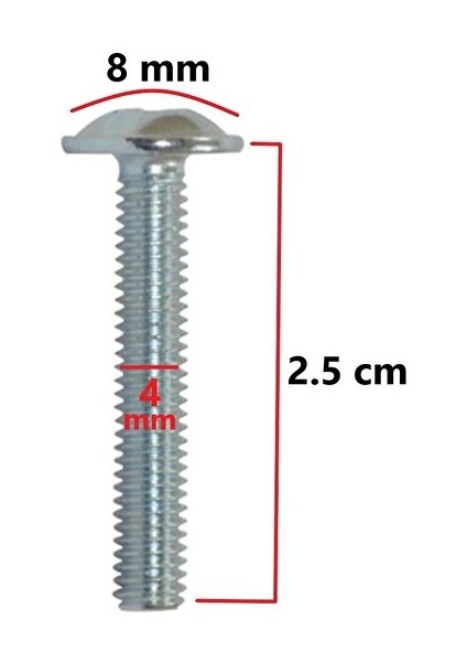 Mobilya Dolap Kapak Kulp Vidası Metrik Vida 4X25 mm 20 Adet