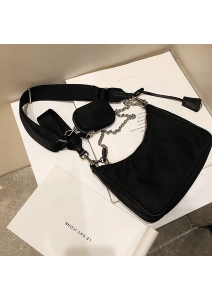 2024 Naylon Üçü Bir Arada Çanta Retro Koltuk Altı Çantası Zincir Kadınlar Için Crossbody Çanta Çanta (Yurt Dışından) fırsatları