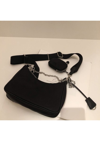 2024 Naylon Üçü Bir Arada Çanta Retro Koltuk Altı Çantası Zincir Kadınlar Için Crossbody Çanta Çanta (Yurt Dışından) indirimleri