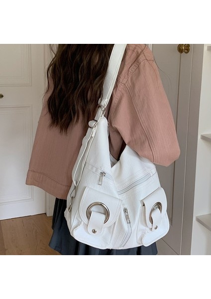 2024 Kore Versiyonu Basit ve Çok Yönlü Tek Omuz Crossbody Çanta Sınıfı Banliyö Çantası Büyük Kapasiteli Öğrenci Sırt Çantası Seyahat Çantası (Yurt Dışından) modelleri