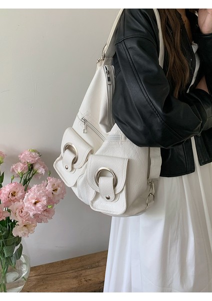 2024 Kore Versiyonu Basit ve Çok Yönlü Tek Omuz Crossbody Çanta Sınıfı Banliyö Çantası Büyük Kapasiteli Öğrenci Sırt Çantası Seyahat Çantası (Yurt Dışından) fırsatları