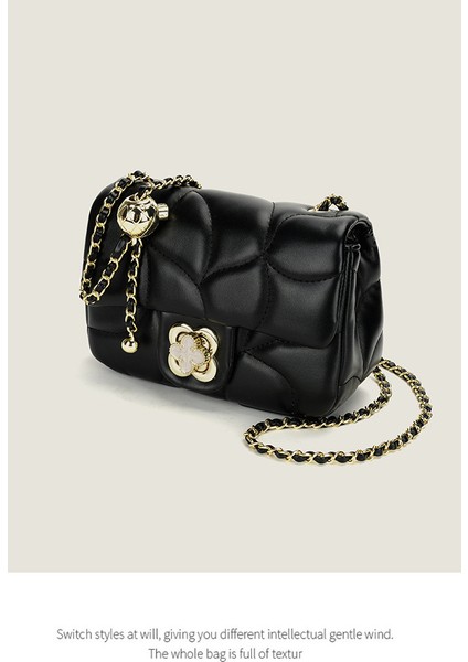 Kadınlar Için Çantalar 2024 Yeni Moda Altın Top Zincir Küçük Kare Çanta Dört Yapraklı Yonca Işlemeli Çanta Modaya Uygun Çok Yönlü Tek Omuz Crossbody Çanta (Yurt Dışından) fiyatları