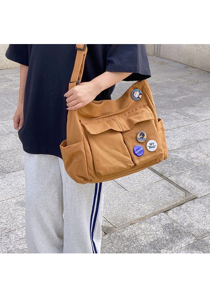 Kadın Çantası Edebi Omuz Çantası Çok Yönlü Büyük Kapasiteli Çanta Üniversite Öğrencisi Siyah Kadın Çantası Crossbody Çanta (Yurt Dışından) fırsatları