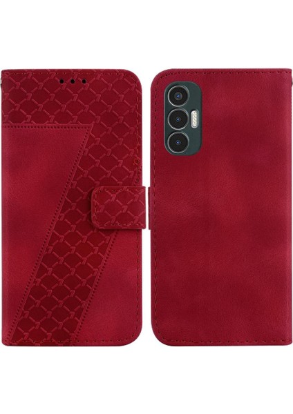 Tecno Pova 3 Flip Folio Kapak Için Telefon Kılıfı Pu Deri Kabartmalı Desen (Yurt Dışından)