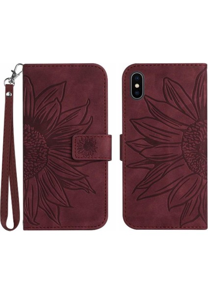 Iphone X/xs Kısa Kayış Kart Yuvaları Tutucu Flip Cüzdan Telefon (Yurt Dışından)