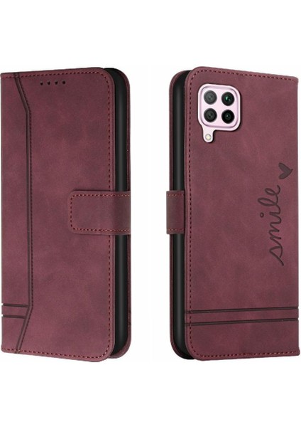 Huawei P40 Lite Manyetik Kapatma Için Telefon Kılıfı El Kayışı Pu Deri Kart (Yurt Dışından)
