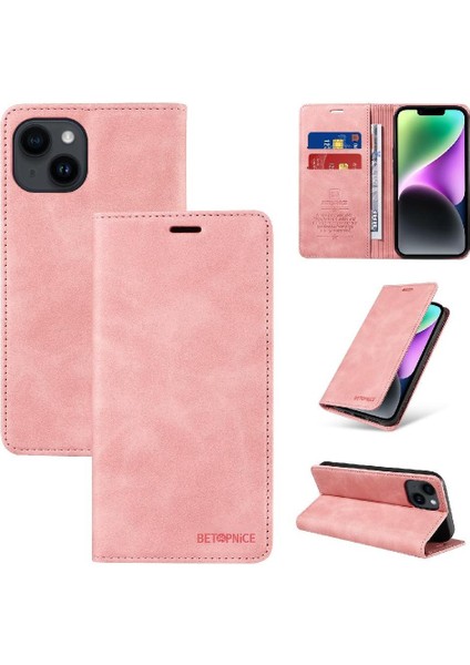 Iphone 14 Için Kılıf Artı Manyetik Folio Cüzdan Koruyucu Pu Deri (Yurt Dışından)