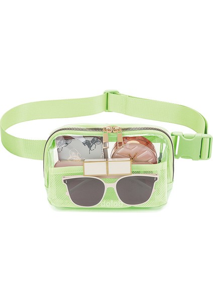 Şeffaf Bel Çantası Naylon Su Geçirmez Göğüs Çantası Açık Hava Sporları Koşu Bel Çantası Erkekler ve Kadınlar Için Crossbody Bel Çantası (Yurt Dışından)