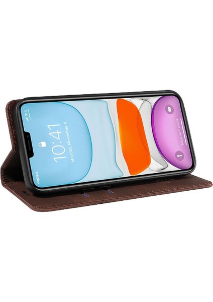 Iphone 11 Için Kılıf Pro Max Manyetik Koruyucu Folyo Cüzdan Pu Deri (Yurt Dışından)