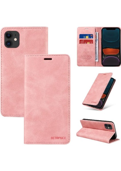 Iphone 12 Için Kılıf Mini Manyetik Koruyucu Pu Deri Folio Cüzdan (Yurt Dışından)