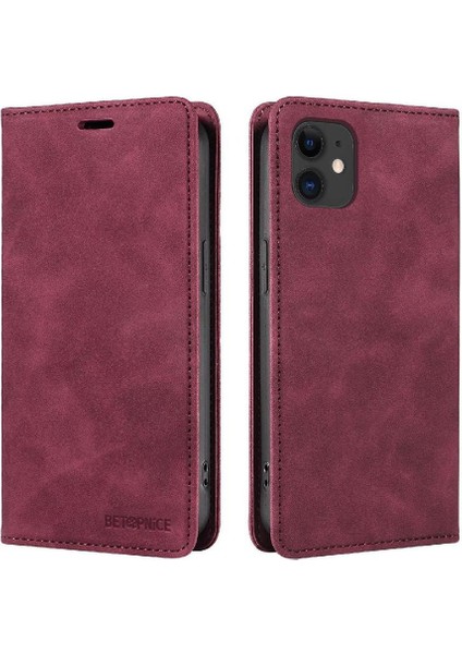 Iphone 12 Için Kılıf Pu Deri Manyetik Folio Cüzdan Koruyucu (Yurt Dışından)