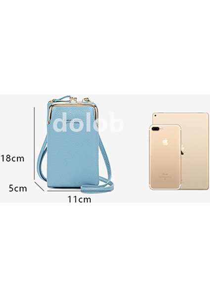 Cep Telefonu Çantası Kadın Cüzdan Pu Bozuk Para Cüzdanı Manyetik Toka Çok Renkli Bir Omuz Uzun Çok Fonksiyonlu Mini Cep Telefonu Çantası (Yurt Dışından)