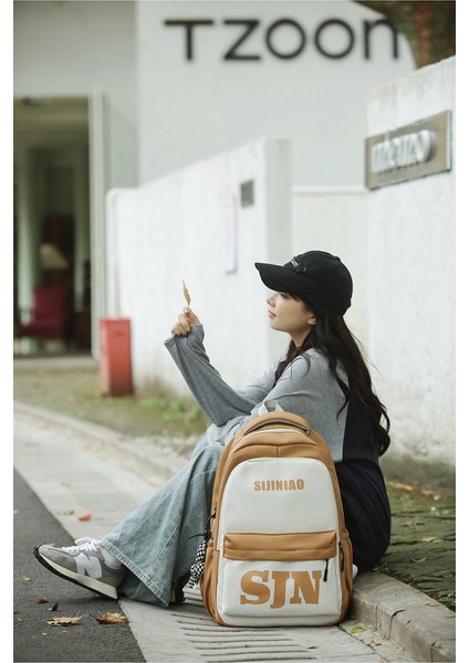 Japon Ins Renk Eşleştirme Okul Çantası Ortaokul Kız Üniversite Öğrencileri Hafif Büyük Kapasiteli Sırt Çantası Lise Öğrencileri Yük Azaltıcı Sırt Çantası (Yurt Dışından) fırsatları