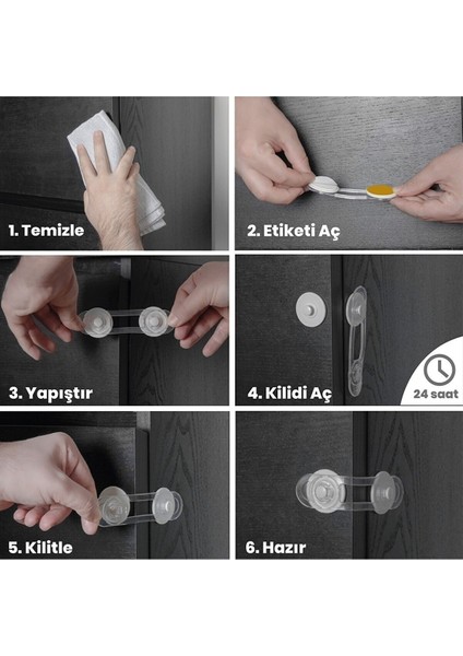 Çekmece Çocuk Kilidi Dolap, Çekmece Koruyucu Mini Çok Amaçlı Kilit - (10 Adet) fırsatları