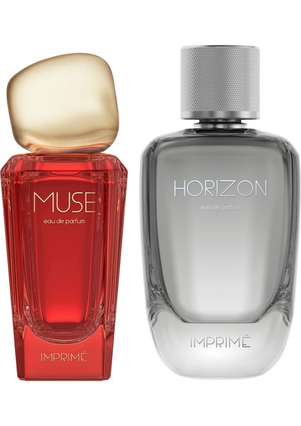 Imprimé Muse Kadın Parfümü 50 ml + Imprimé Horizon Erkek Parfümü 100 ml 2'li Parfüm Seti